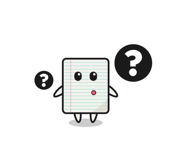 Ilustración de dibujos animados de papel con el signo de interrogación