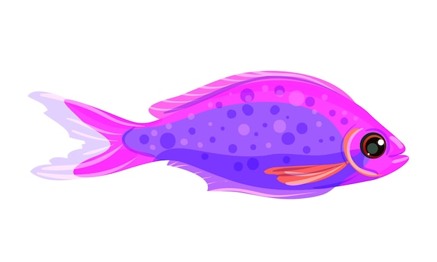 Ilustración de dibujos animados de peces loro de agua de mar aislados por vectores en blanco