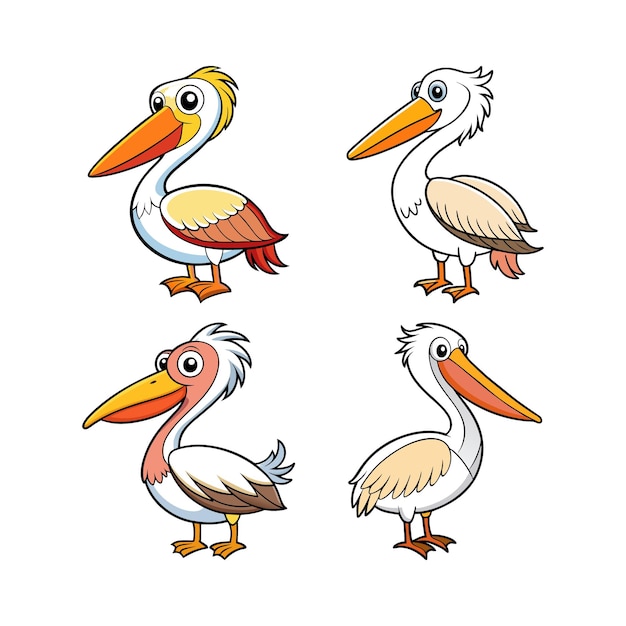 Ilustración de dibujos animados de pelícanos