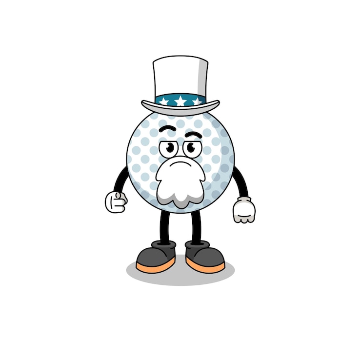 Vector ilustración de dibujos animados de pelota de golf con te quiero gesto