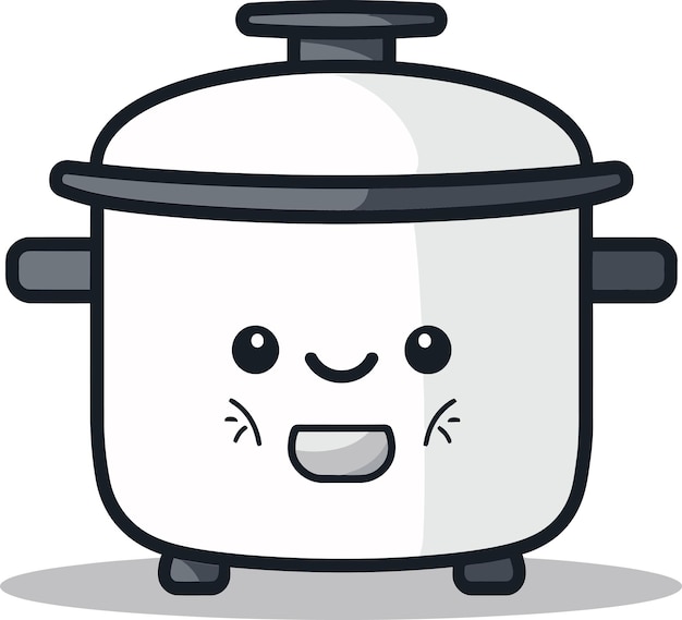 una ilustración de dibujos animados de un pequeño chef cocinando con una cara en él