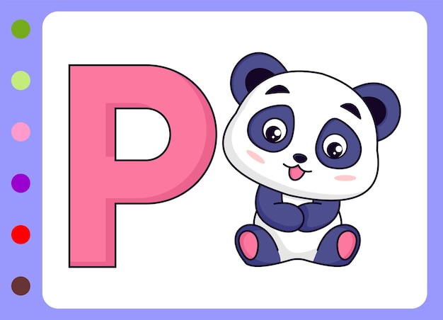 Ilustración de dibujos animados de un pequeño panda. Ilustración vectorial de un panda.