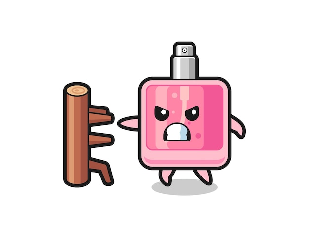 Ilustración de dibujos animados de perfume como luchador de karate