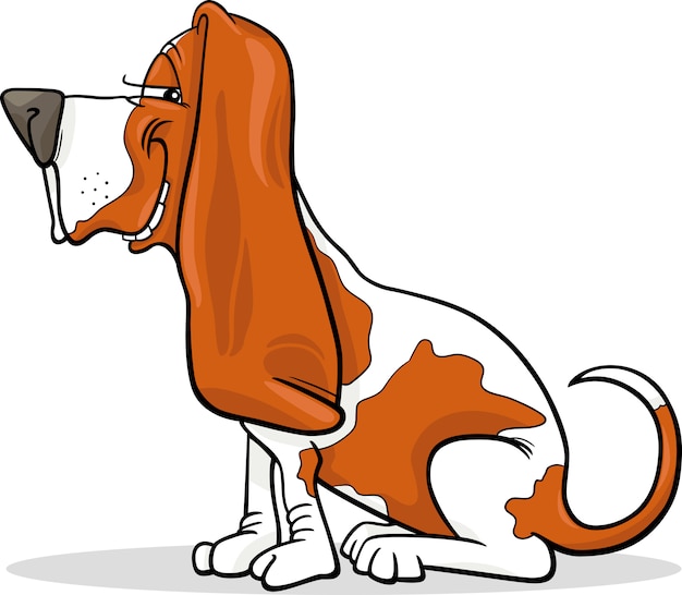 Vector ilustración de dibujos animados de perro basset hound