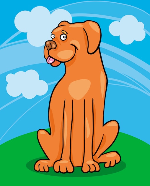 Vector ilustración de dibujos animados de perro boxeador