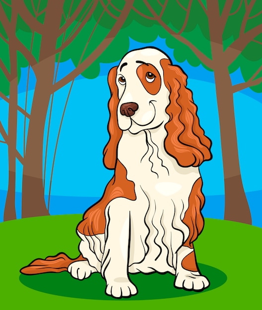 Vector ilustración de dibujos animados de perro cocker spaniel