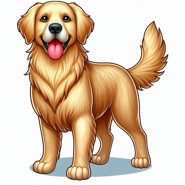 Vector ilustración de dibujos animados del perro golden retriever