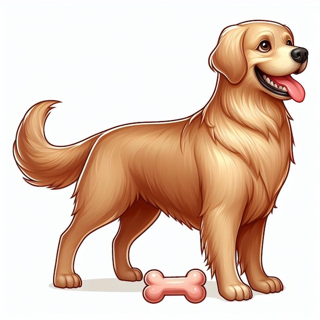 Vector ilustración de dibujos animados del perro golden retriever