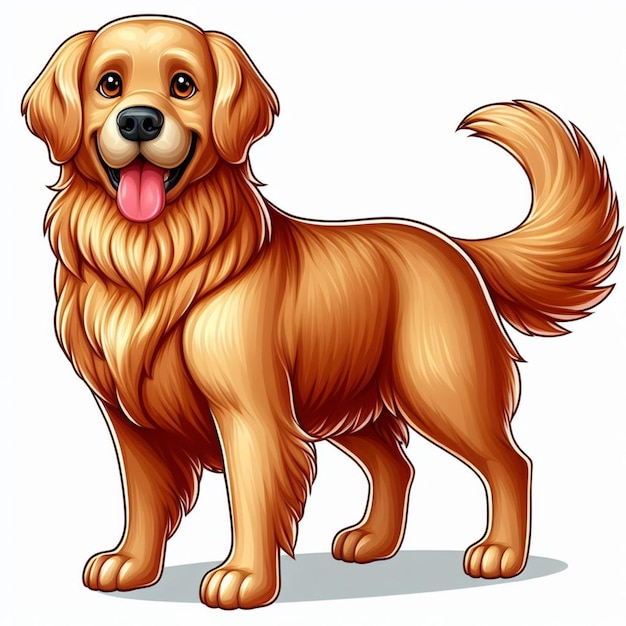 Ilustración de dibujos animados del perro golden retriever