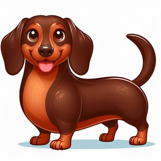 Vector ilustración de dibujos animados de perros dachshund