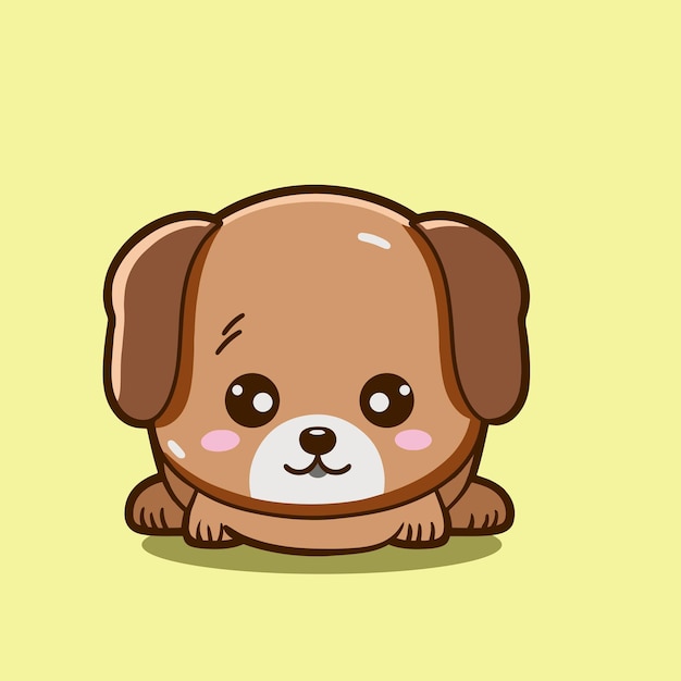 Ilustración de dibujos animados de perros lindos sentados Naturaleza animal o estilo de dibuyos animados planos Perro beagle pequeño