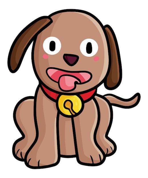 Vector ilustración de dibujos animados de perros marrones con expresión feliz