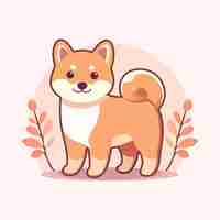 Vector ilustración de dibujos animados de perros shiba inu