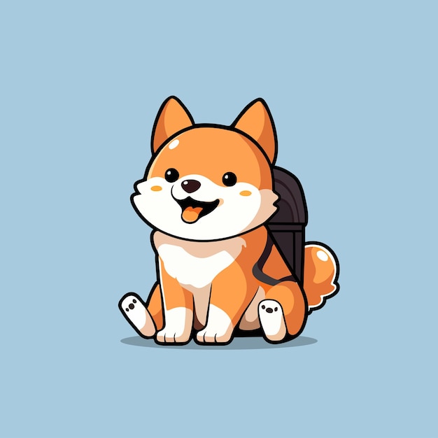 Ilustración de dibujos animados de perros Shiba Inu