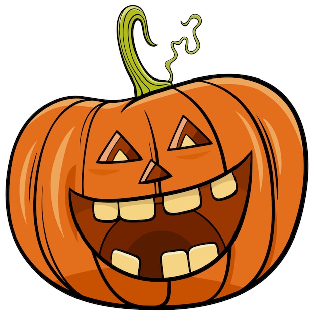 Vector ilustración de dibujos animados de personaje de calabaza de halloween