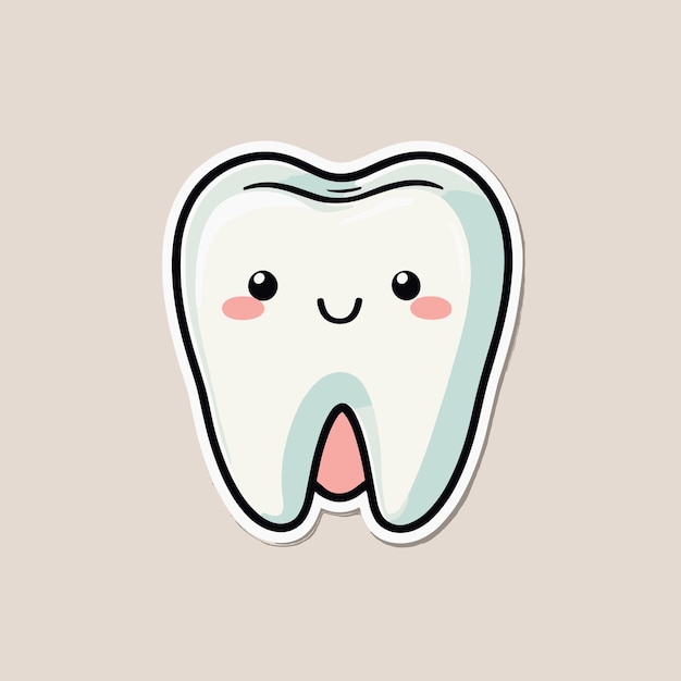 Vector ilustración de dibujos animados del personaje de kawaii tooth