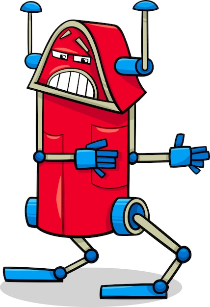 Vector ilustración de dibujos animados de personaje de robot