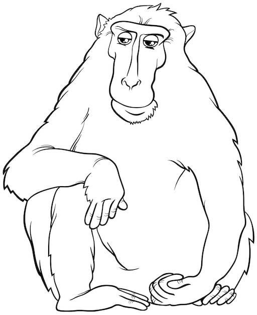 Ilustración de dibujos animados de personajes de animales macacos