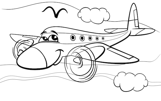 Ilustración de dibujos animados de personajes de cómics de aviones