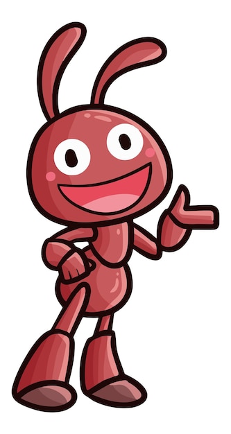 Ilustración de dibujos animados de personajes de hormigas divertidos y geniales