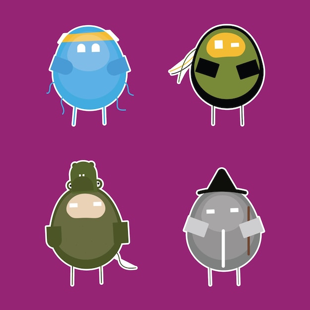 Ilustración de dibujos animados de personajes de juegos