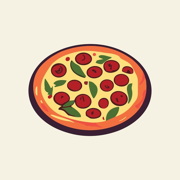 Ilustración de dibujos animados de pizza elementos de diseño del logotipo del restaurante