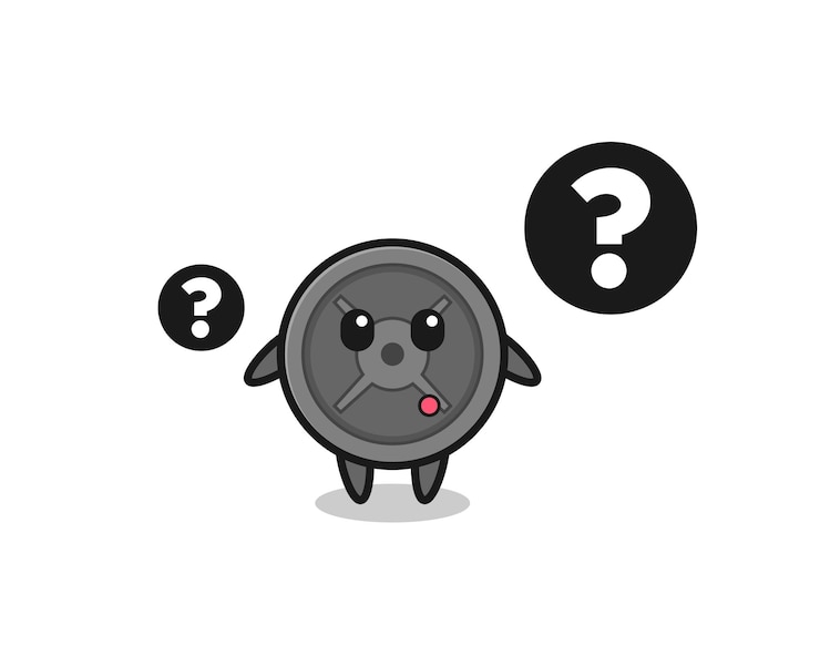Vector ilustración de dibujos animados de placa de barra con el signo de interrogación