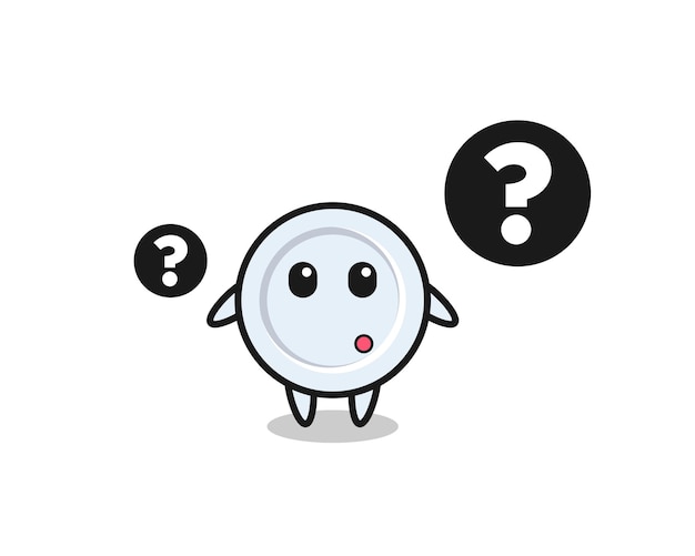 Ilustración de dibujos animados de placa con el signo de interrogación