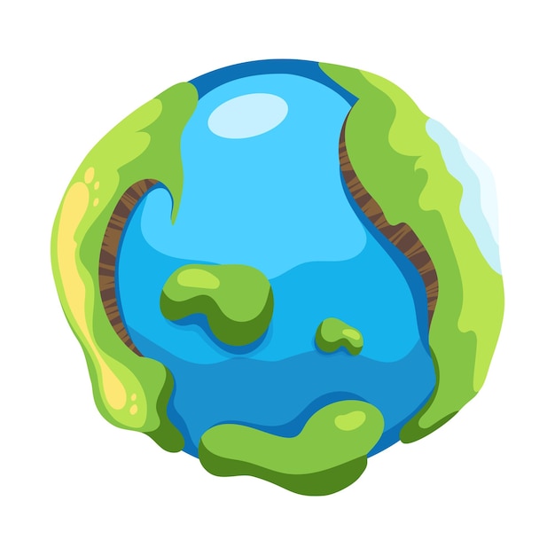 Ilustración de dibujos animados del planeta Tierra.