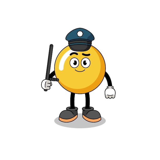 Ilustración de dibujos animados de la policía de yema de huevo