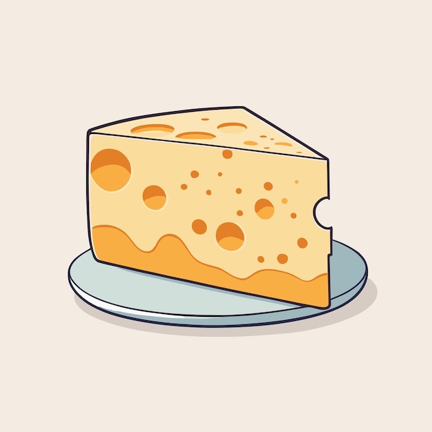 Ilustración de dibujos animados de rebanada de queso