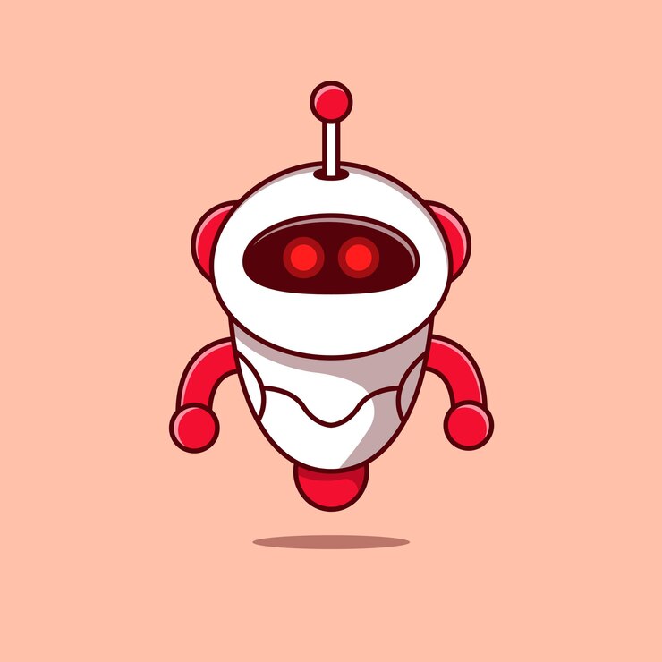 Ilustración de dibujos animados de robot Lindo robot con ilustración de antena Robot en diseño de estilo kawaii
