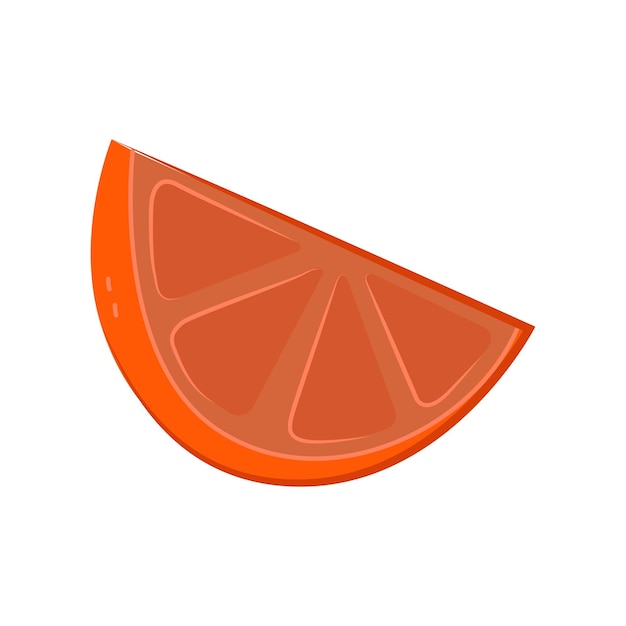 Ilustración de dibujos animados de rodaja naranja en blanco