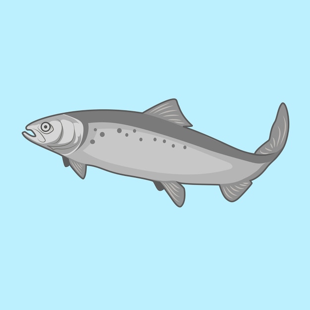 Ilustración de dibujos animados de salmón dibujado a mano de vector libre