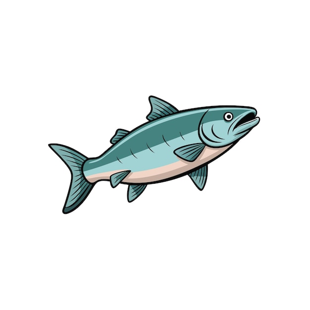 Ilustración de dibujos animados de un salmón