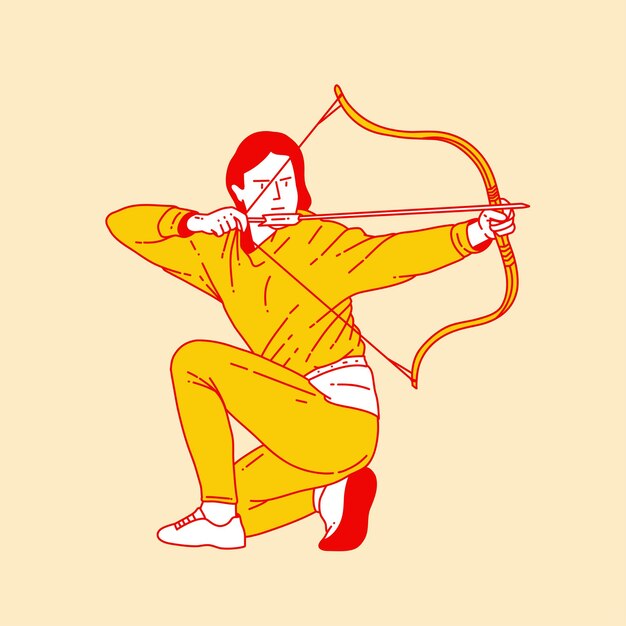 Ilustración de dibujos animados simple de un arquero 2