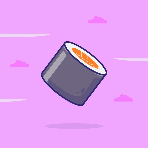 Ilustración de dibujos animados simples de comida japonesa Delicioso sushi. concepto de comida