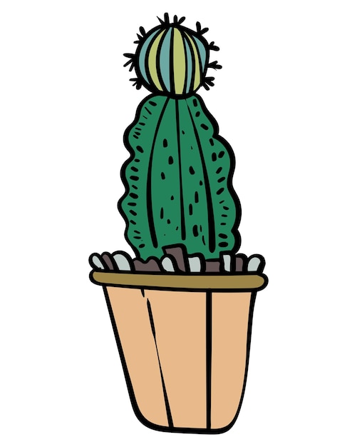 Ilustración de dibujos animados suculentos de cactus