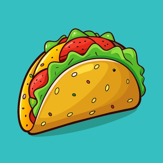 Vector ilustración de dibujos animados de tacos dibujados a mano