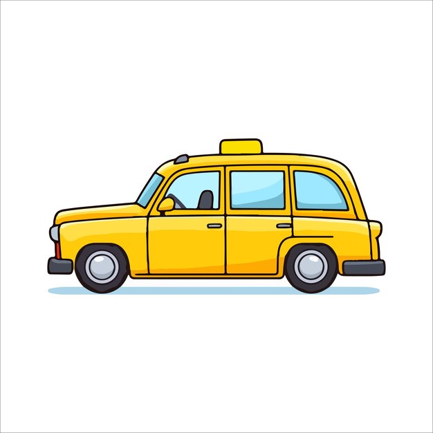 ilustración de dibujos animados de un taxi amarillo