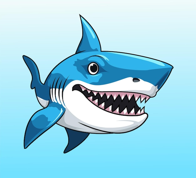 Vector ilustración de dibujos animados de tiburones