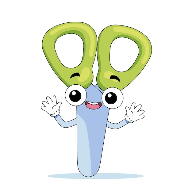 Ilustración de dibujos animados de tijeras dibujadas a mano