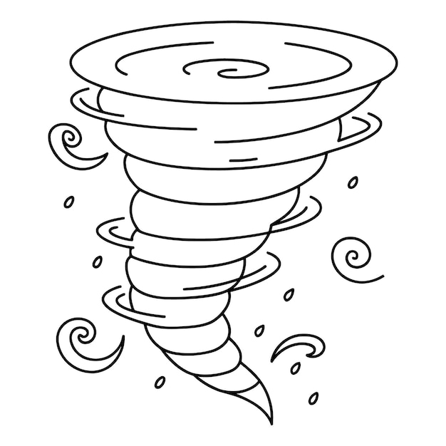 Ilustración de dibujos animados de tornados Tornados y ciclones para colorear