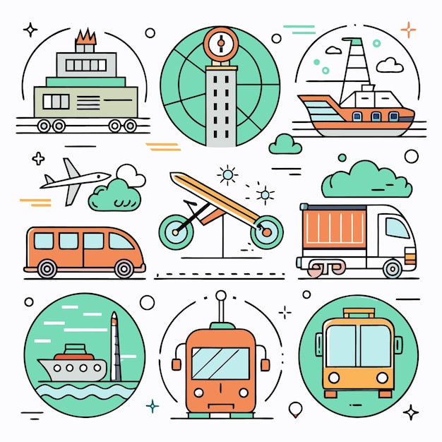 Ilustración de dibujos animados de transporte