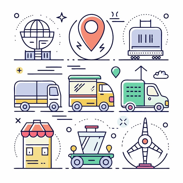 Ilustración de dibujos animados de transporte
