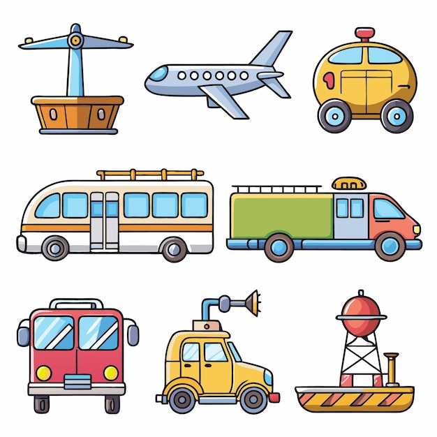 Ilustración de dibujos animados de transporte