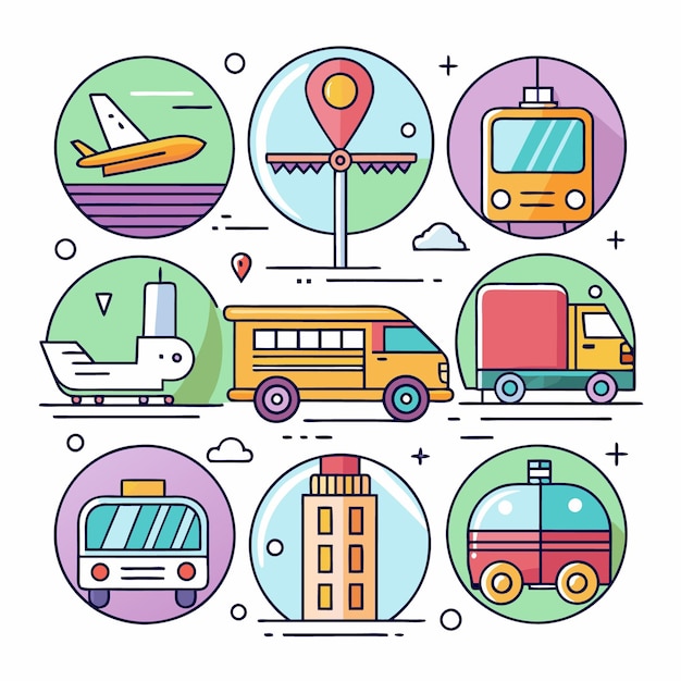 Ilustración de dibujos animados de transporte