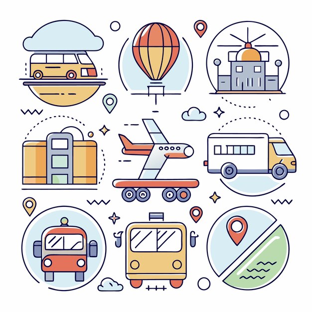 Ilustración de dibujos animados de transporte