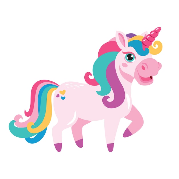 Ilustración de dibujos animados de un unicornio