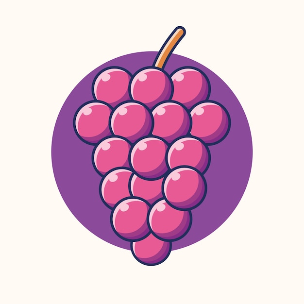 Vector ilustración de dibujos animados de uvas vectoriales